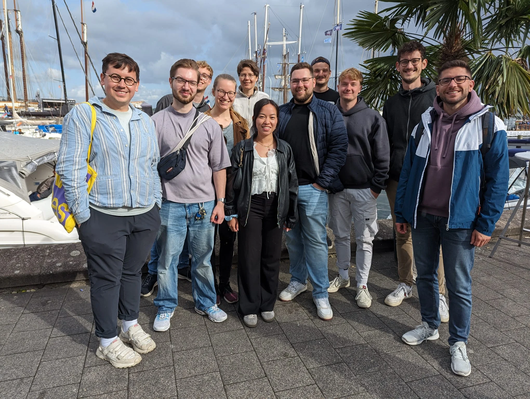 Staubitz Group standing together by Kiel harbour