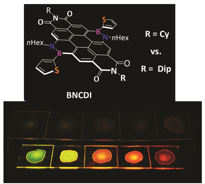 BN-PAH TADF emitter structures and their multicolour luminescence