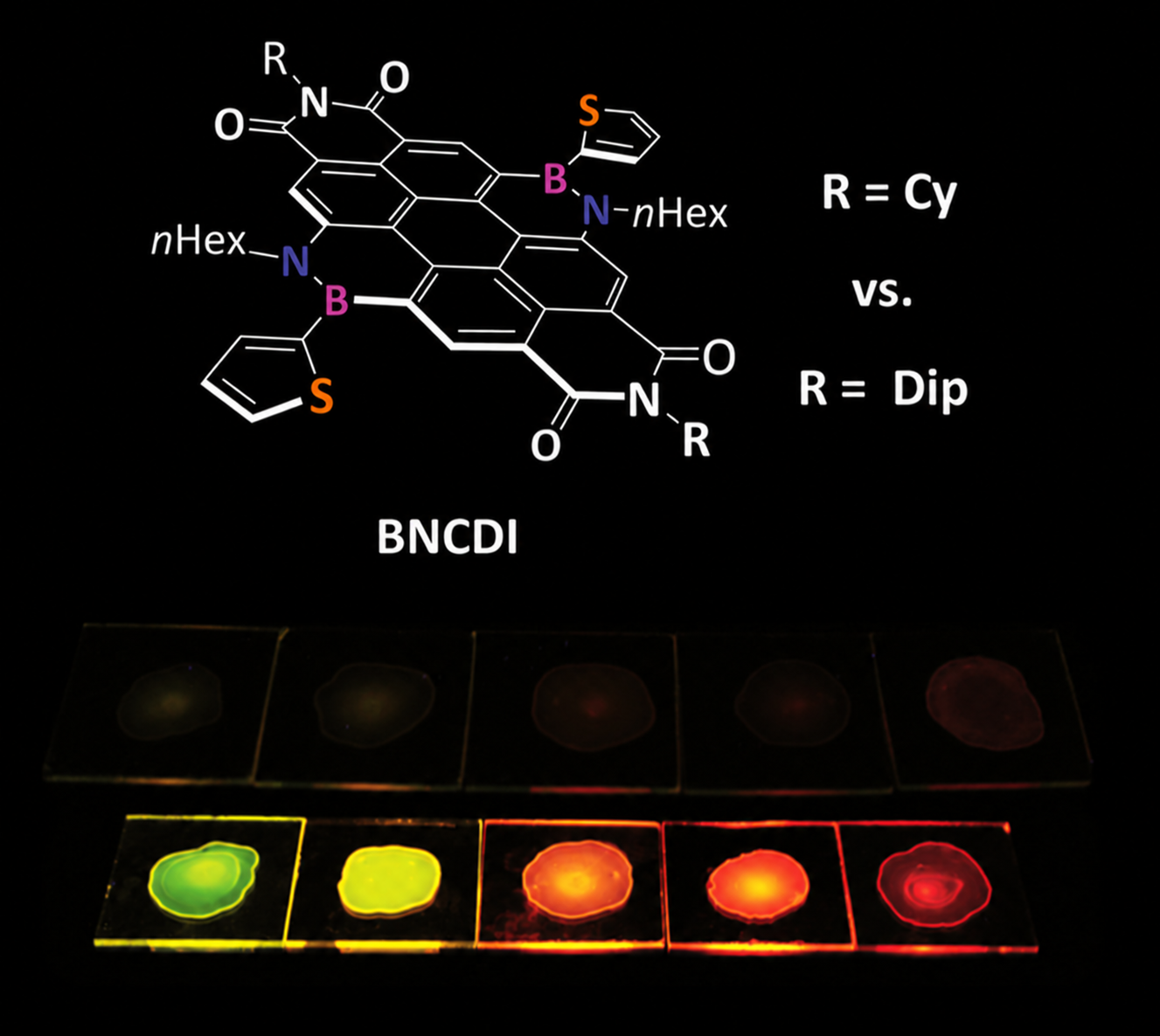 BN-PAH TADF emitter structures and their multicolour luminescence